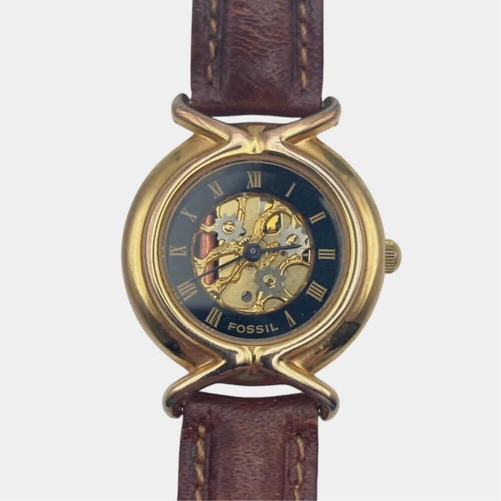 Fossil Women's Skeleton Watch 27mm - Fresh Battery - Adjustable Leather SK-4912 - Picture 2 of 15